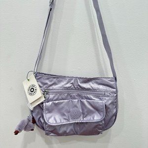 Kipling Metallic Purple Mini Nylon Crossbody Bag Purse